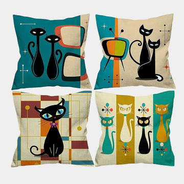 Egyptian Cats Cushion Covers (Pack of 4)