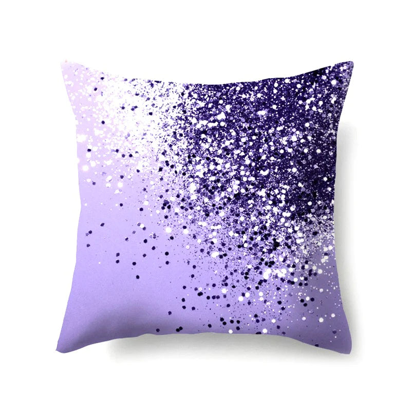 PURPLE GEOMETRIC PRINT CUSHION COVERS (PACK OF 6)